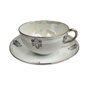 Herman Ohme Germany Cup & Saucer Pearl Luster